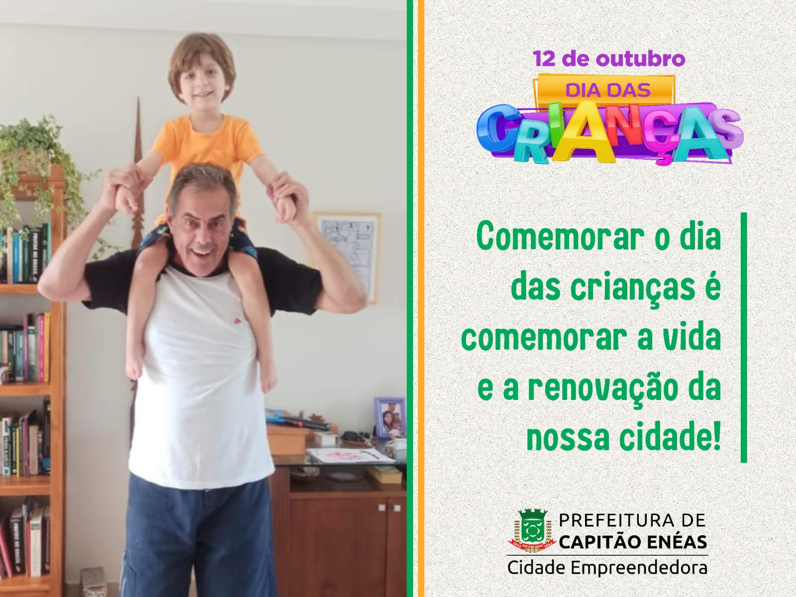 ☘️ Queridos Pais do nosso município, cuidar das nossas crianças é escrever uma história de alegria e esperança para os filhos. ? ?