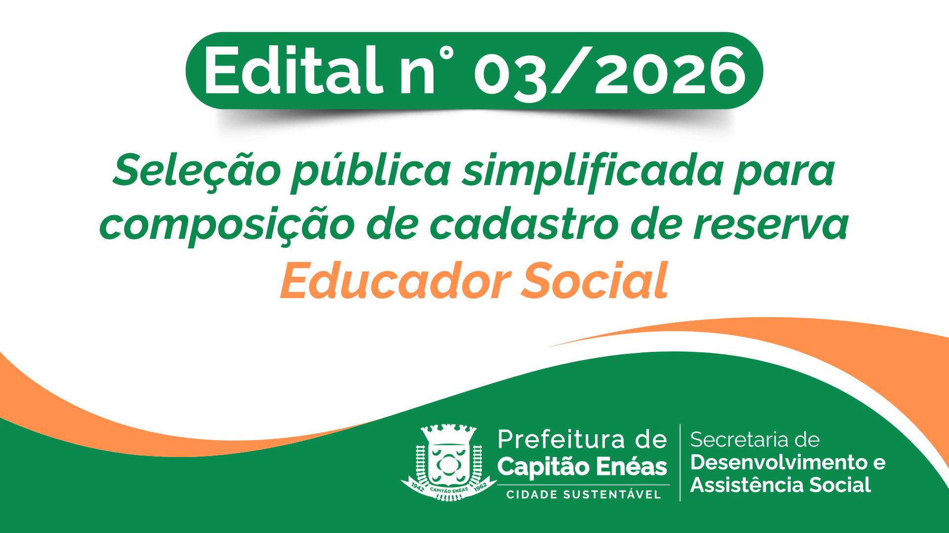 Edital n° 03/2026 – Seleção pública simplificada para composição de cadastro de reserva