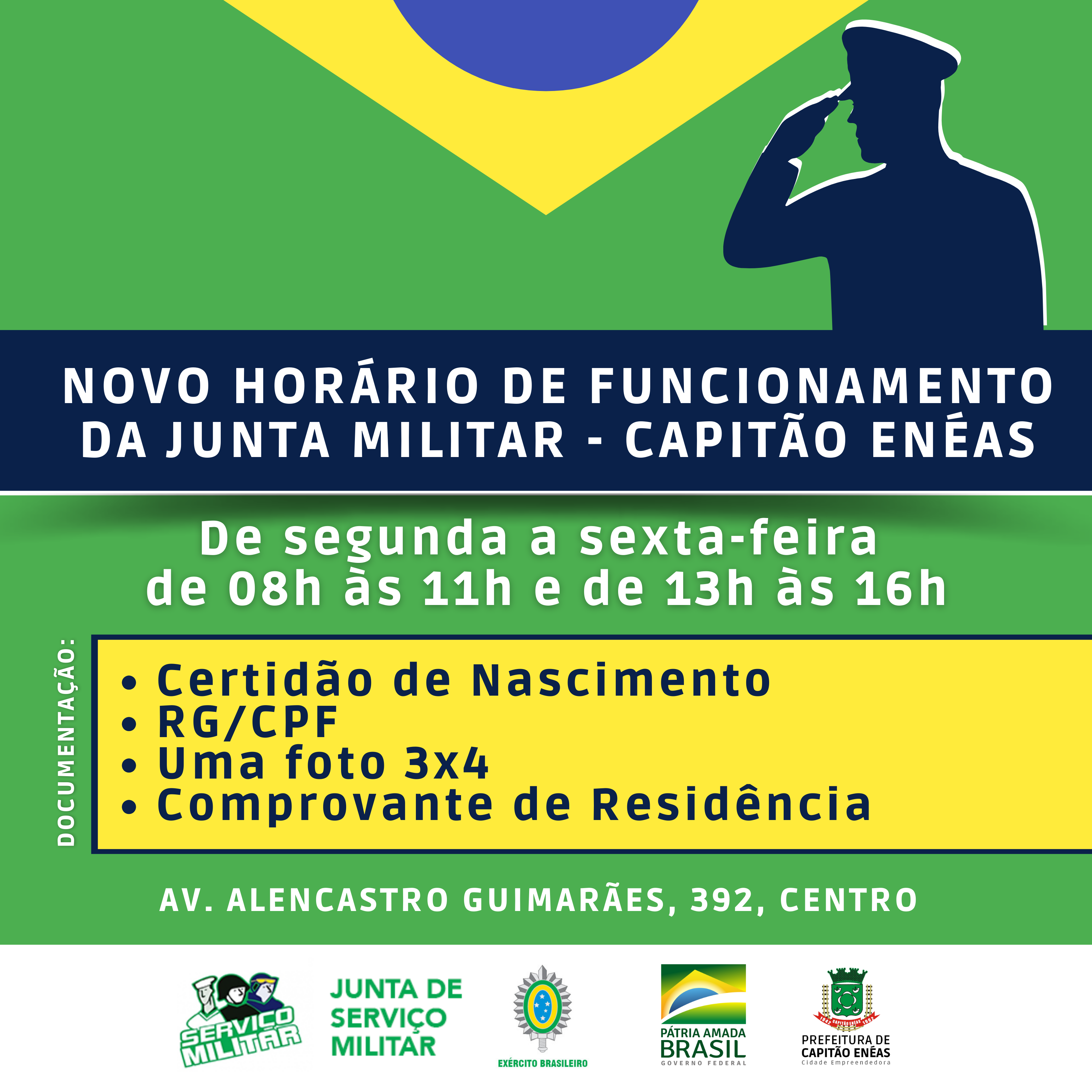 NOVO HORÁRIO DA JUNTA DE SERVIÇO MILITAR