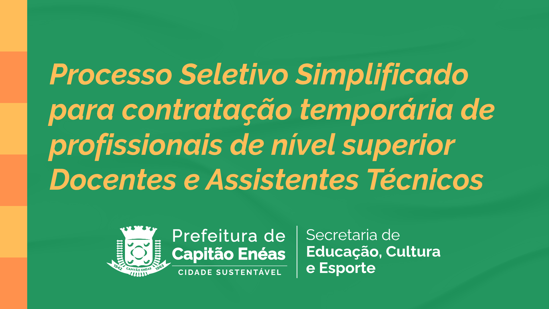 Processo Seletivo Simplificado – Edital n°01/2026 – Secretaria de Educação, Cultura e Esporte