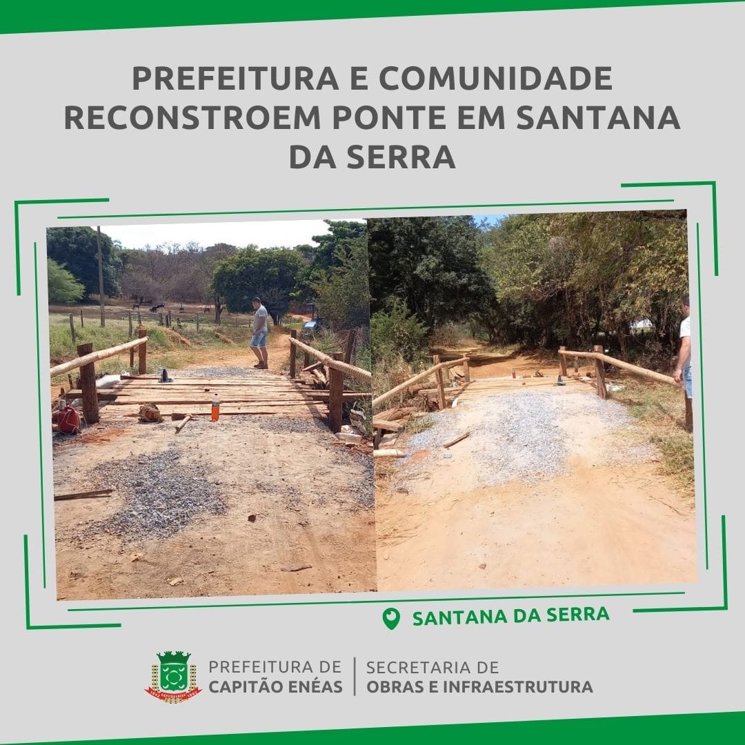 Prefeitura e comunidade reconstroem ponte em Santana da Serra